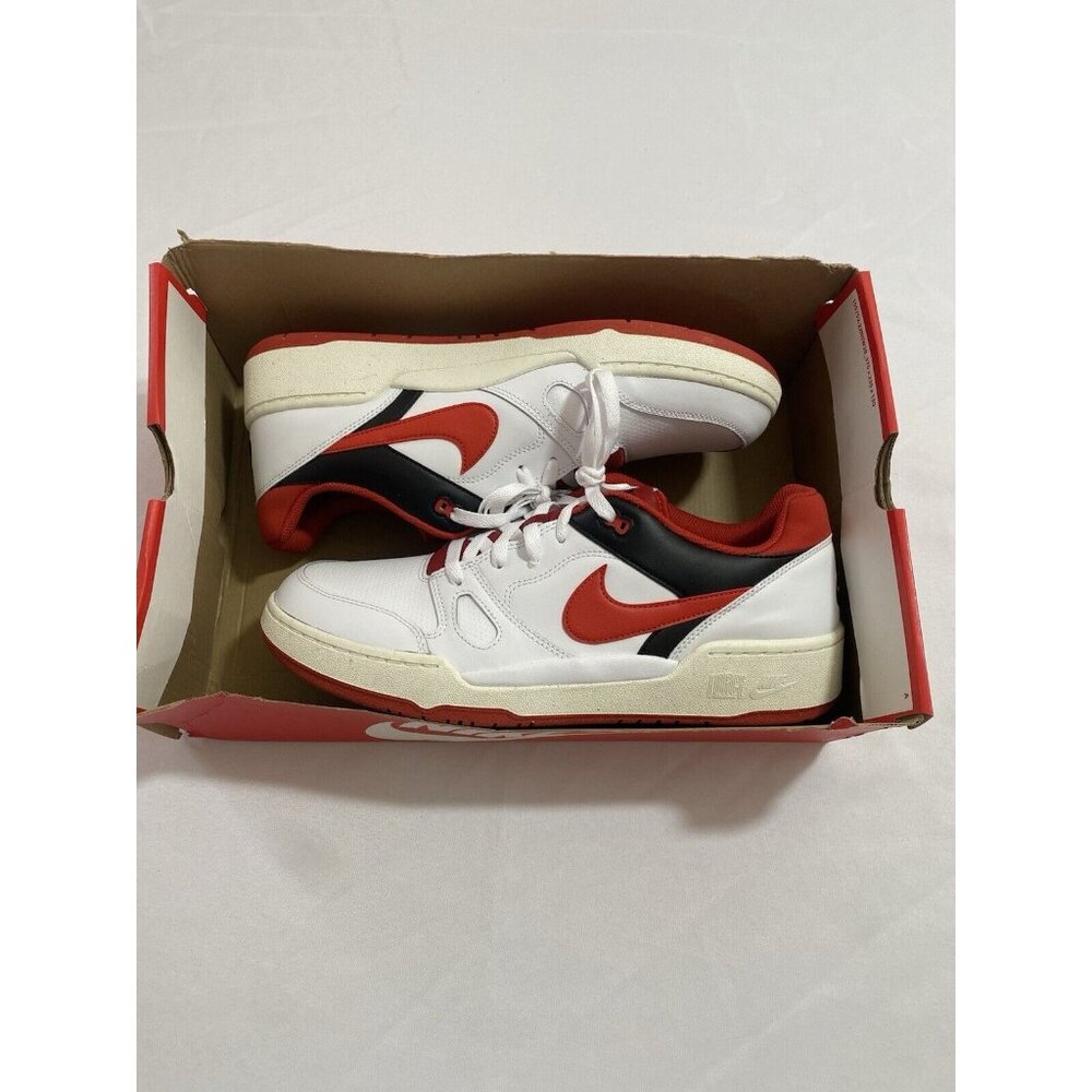 New Mens Size 12 White Black Red Nike Full Force Lo Basketball Shoes FB1362 102
